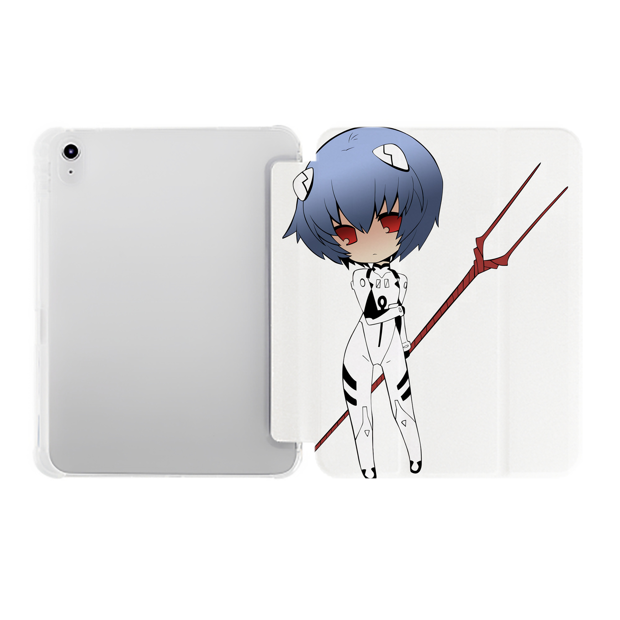 （画像用） EVA 新世紀エヴァンゲリオン IPad ケース ペン収納付き 三つ折りスタンド PUレザー×シリコン 対応機種9.5/10.5/10.9インチ